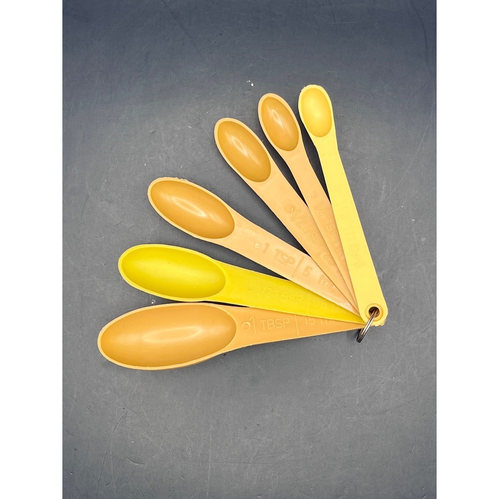 Vtg Set of 6 Measuring Spoons Kitchen Baking Cooking‎ Utensil Tools Hong Kong
